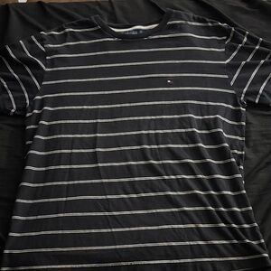 Tommy Hilfiger Black Tee with White Stripes